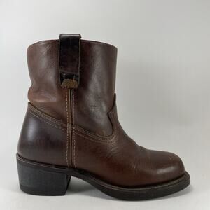 Durango Brown Leather 8” Western Cowboy Boots Womens Size 6.5 M Short Pull On